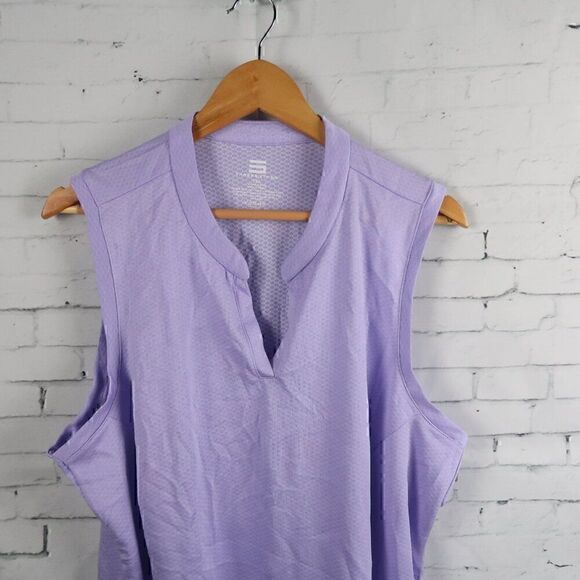 THREE SIXTY SIX PURPLE SLEEVELESS V NECK GOLF ATHLETIC SHIRT SIZE 2XL - Picture 3 of 6